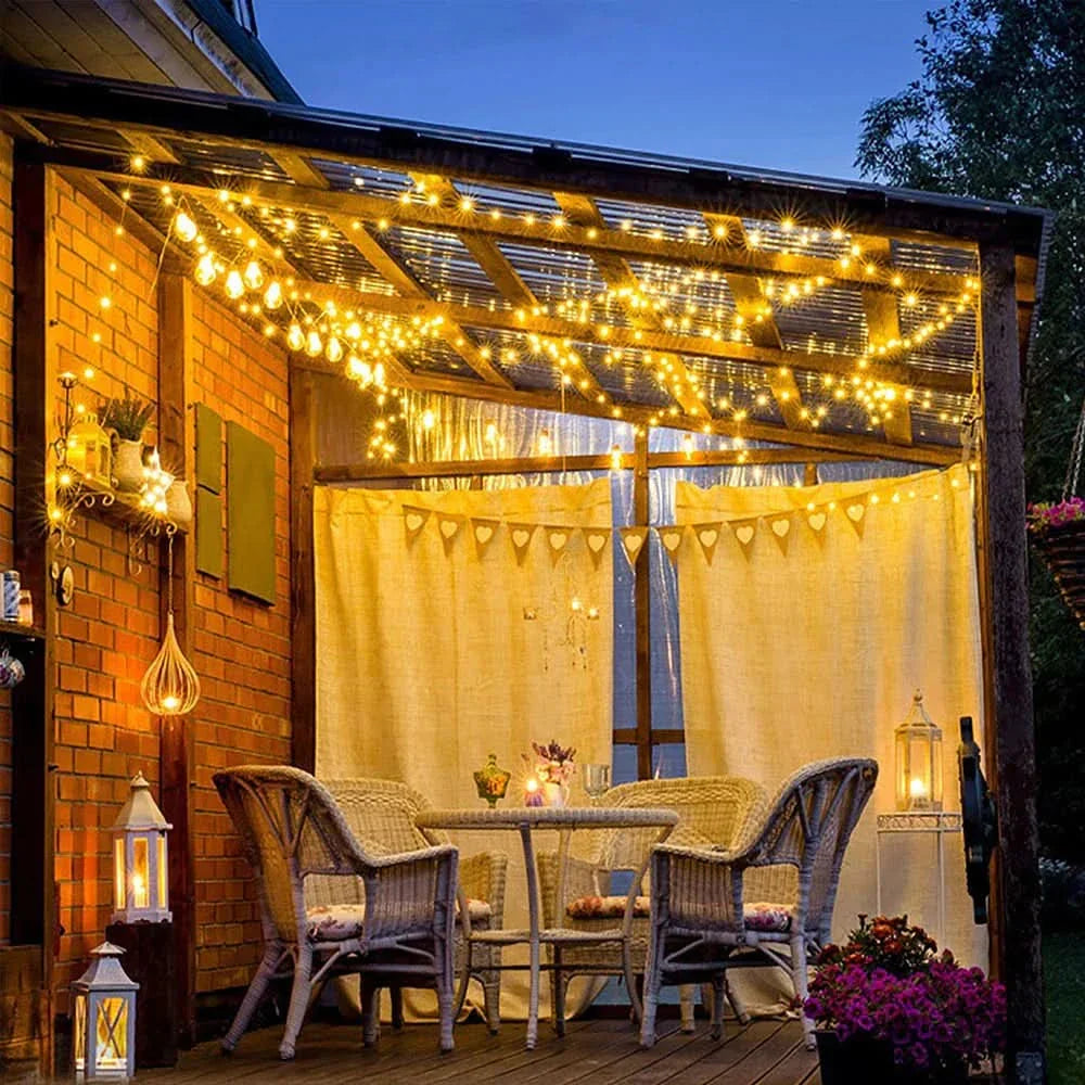 Luzes de Fada LED Impermeáveis - Magia Natalina com Controle Remoto